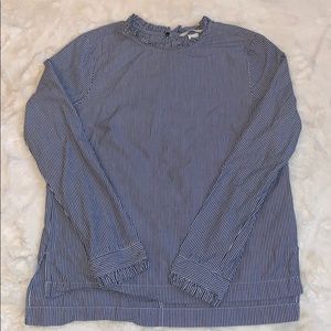 H&M-Striped Ruffled Top